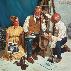 Backstage by Will Rochfort - Original Painting on Stretched Canvas sized 36x36 inches. Available from Whitewall Galleries